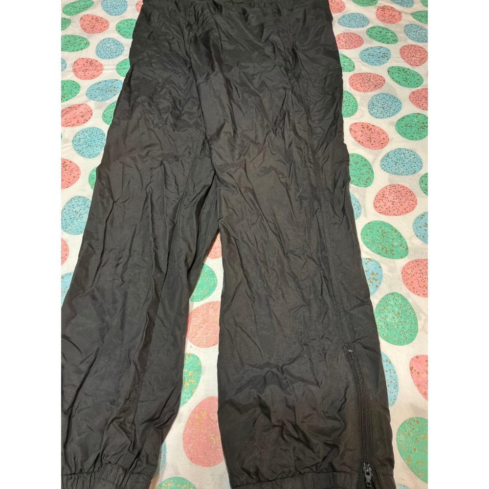 Sportina Vintage Black Nylon Track Pants Ladies 18 Ankle Zip Joggers Athletic